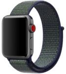 iUni szíj kompatibilis az Apple Watch 1/2/3/4/5/6/7, 38mm, Nylon Sport, Szőtt szíj, sötétkék / zöld (508059)