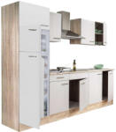 Leziter Yorki Konyhabútor - Sonoma Tölgy/Fehér - 270 cm - pepita - 243 080 Ft