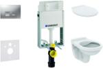 Geberit Kombifix - Set de instalare încastrată, vas de toaletă Alpha cu capac, clapetă Delta35, crom mat 110.100. 00.1 NR6 (110.100.00.1 NR6)