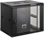Manhattan Rackszekrény - 19" fali kivitel (9U, 500 (h) x 600 (w) x 450 (d) mm, Összeszerelt, Fekete) (711814) - pepita