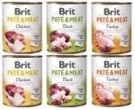 Brit Pate&Meat Baromfi ízek keveréke 6x800 g kutya pástétom