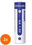 XTAR Set 4 x 2 Acumulator AA (R6) Li-Ion 14500 1.5V 2000 mAh, Xtar (TIV-2xACCU-14500/200/BL4-TH-XTR) Baterii de unica folosinta