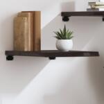 vidaXL sötétbarna kezelt tömör tölgyfa fali polc 40x50x(2-4) cm (363753)