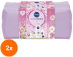 Nivea Set 2 x Caseta Cadou Nivea, Lotiune Corp 200 ml, Gel Dus 250 ml, Deodorant Roll-on Invisible for Black&White Clear, 50 ml