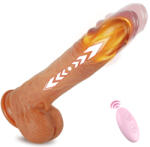 SuperLove Realistic Thrusting & Heating 3in1 Silicone Dildo with Remote Flesh Vibrator