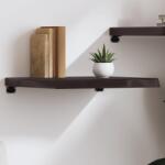 vidaXL sötétbarna kezelt tömör tölgyfa fali polc 60x50x(2-6) cm (363772)