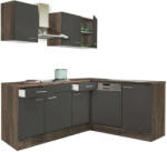 Leziter Yorki Sarokkonyhabútor - Tölgy/Antracit - 220 cm