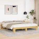 vidaXL tömör fa tölgyfa ágykeret matrac nélkül 200x200 cm (3324133) - vidaxl
