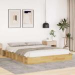 vidaXL ágykeret matrac nélkül 135x190 cm tömör fa tölgyfa (3324131) - vidaxl