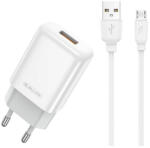 Jellico Univerzális 12W-os Gyors Telefon és Tablet Hálózati Töltő, 1m USB - Micro USB kábellel (Jellico - EU01)