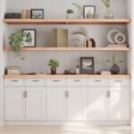 vidaXL kezeletlen tömör tölgyfa fali polc 220x60x(2-6) cm (363619)