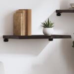 vidaXL sötétbarna kezelt tömör tölgyfa fali polc 60x30x(2-4) cm (363765)