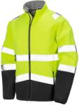 RESULT Safeguard Férfi nyomtatható biztonsági softshell dzseki L fekete|sárga