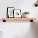 vidaXL világosbarna kezelt tömör tölgyfa fali polc 60x10x4 cm (363639)