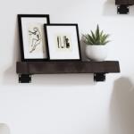 vidaXL sötétbarna kezelt tömör tölgyfa fali polc 40x10x6 cm (363742)