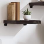vidaXL sötétbarna kezelt tömör tölgyfa fali polc 40x40x(2-6) cm (363751)
