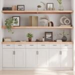 vidaXL kezeletlen tömör tölgyfa fali polc 200x60x(2-6) cm (363611)