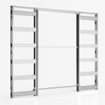 Ermetika Absolute EvoKit kétszárnyú falban futó tolóajtó tokszerkezet tokborításnélküli modell - gipszkarton falhoz 2000x2100 mm 100 falvastagság (AEDC.33)