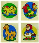  3 részes puzzle kirakó (kutya, kakas, ló, kislány)
