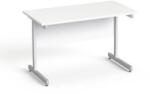 MAYAH Íróasztal, szürke fémlábbal, 120x70 cm, MAYAH Freedom SV-25 , fehér (SV-B712 F/ IBXA25F)