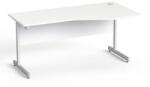 MAYAH Íróasztal, íves, jobbos, szürke fémlábbal, 160x80 cm, MAYAH Freedom SV-29 , fehér (SV-B7816 F/ IBXA29F) - kellekanyagonline