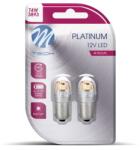 m-tech Set doua becuri LED, BA9s, T4W, 12-24V, 1W, lumina alba (LB837W-02B)