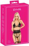 Kissable - derékpántos melltartó szett (fekete) - erotikashow