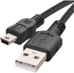 EMOS mini USB töltő- és adatkábel 2m (USB 2.0, szövet) - fekete (SM7009BL)