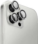 Uniq Optix Aluminum Camera Lens Protector iPhone 16 Pro 6.3" / 16 Pro Max 6.9" white shimmer camera lens glass with applicator
