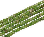  Fazettált Zöld Jade (2) Korong Ásványgyöngy 4x2-3mm
