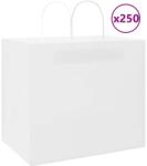 vidaXL Хартиени торбички 250 бр с дръжки бели 32x22x28 см (4101624)