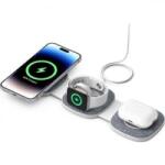 Boost YM-T1 3-in-1 15W univerzális vezeték nélküli töltő adapter sötétszürke (YM-T1 DARK GREY) - aqua