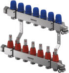 Uponor Vario 7 körös C7 inox szelepes osztó-gyűjtő áramlásmérővel, 1" x 3/4" (1133475)