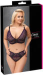 Cottelli Collection Plus Size - áttetsző mintás melltartó szett (lila) (22142454051) - szexaruhaz
