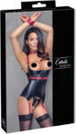 Cottelli Collection Bondage - Fényes, mellemelős felső nyakörvvel (fekete) (26328701051) - szexaruhaz