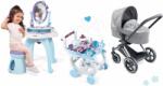 Corolle Set cărucior și măsuța cosmetică Cybex Landau 3în1 Priam Corolle cu taburete și cărucior de servire Frozen (CO140770-12)