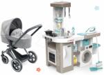Corolle Set cărucior și bucătărie Cybex Landau 3în1 Priam Corolle cu sunete și mașină de spălat cu masă și fier de călcat (CO140770-10)