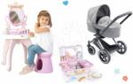 Corolle Set cărucior și valiză cosmetică Cybex Landau 3în1 Priam Corolle și măsuță cosmetică cu scăunel Prințesele (CO140770-14)