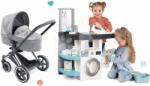 Corolle Set cărucior combinație triplă și spălătorie Cybex Landau 3în1 Priam Corolle cu mașină de spălat cu încărcare frontală și aspirator electronic cu fier de călcat (CO140770-9)