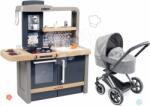 Corolle Set cărucior și bucătărie cu sunete Cybex Landau 3în1 Priam Corolle cu înălțime reglabilă și alimente magice (CO140770-11)