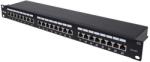 Manhattan Patch panel - CAT6A FTP árnyékolt patch panel, 24 portos, 1U, Fekete (720861) - pepita