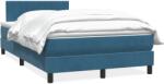 vidaXL sötétkék bársony rugós ágy matraccal 120x210 cm (3316399)