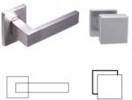 Gomboss Matrix Négyzetrozettás Rozsdamentes Inox PZ Asszimetrikus Fix Gomb/Kilincs (70-000096-52-GE)