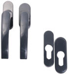 Gomboss/Perfekto Nagyalakú Ablakfélkilincs Sima/Sima Pár Antracit + PZ oválrozetta (49-656094-75)