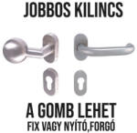 Gomboss/Perfekto U-alakú Kertkapuhoz Jobbos Oválrozettás Rozsdamentes Inox PZ Gomb/Kilincs (70-12E074-52-GE-J)