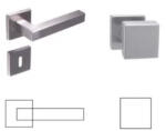Gomboss/perfekto Colombo (Cubik) Négyzetrozettás Rozsdamentes Inox BB Asszimetrikus Gomb/Kilincs (70-000095-51-GE)