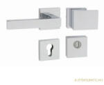 Gomboss/Perfekto Square Biztonsági Matt Króm Kilincs/Kilincs Négyzetrozettás PZ Gomb/Kilincs (25-Z00075-52-GK)