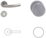 Gomboss/perfekto Gina Körrozettás (Fém Alaplappal) Rozsdamentes Inox PZ Gomb/Kilincs (70-000072-52-GK)