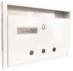 Gomboss/Perfekto Lépcsőházi Postaláda (Rio) 350Mm X 270Mm X 60Mm Lefele Nyíló Névjegy Fehér (65-P00023-64)
