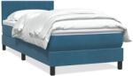 vidaXL sötétkék bársony rugós ágy matraccal 80x220 cm (3316429)